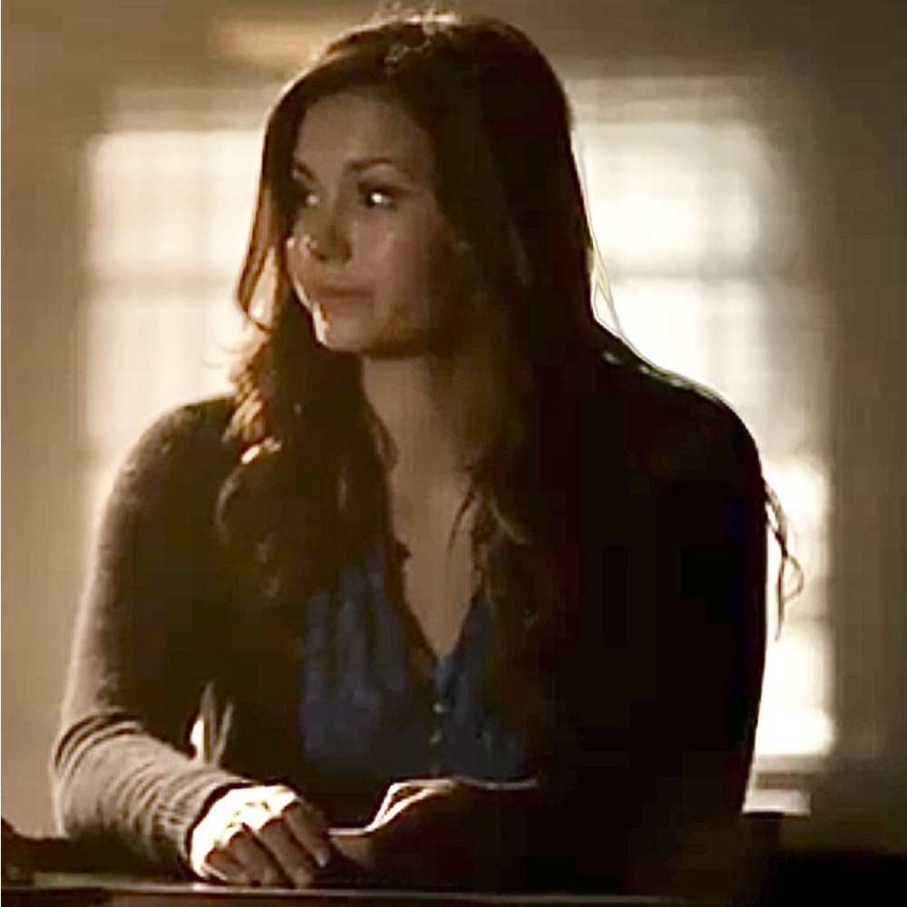 Blue Sheer Polka Dot tank as seen on Elena on The Vampire Diaries size small